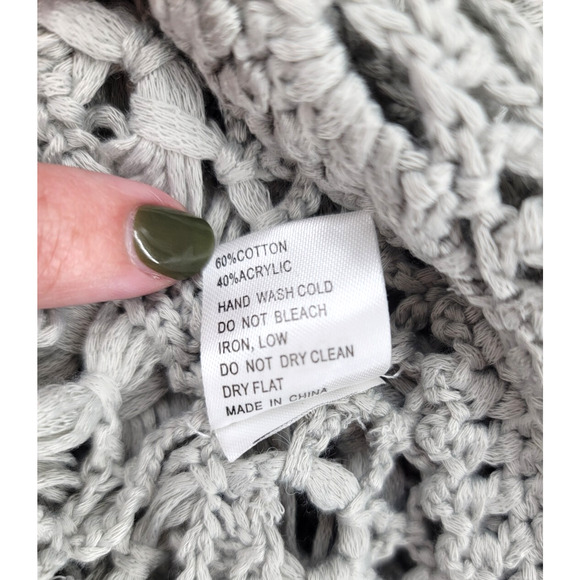 POL Crochet Tunic Top Small – Boho‎ Knit Open Weave Gray Beachy NEW - Picture 6 of 8